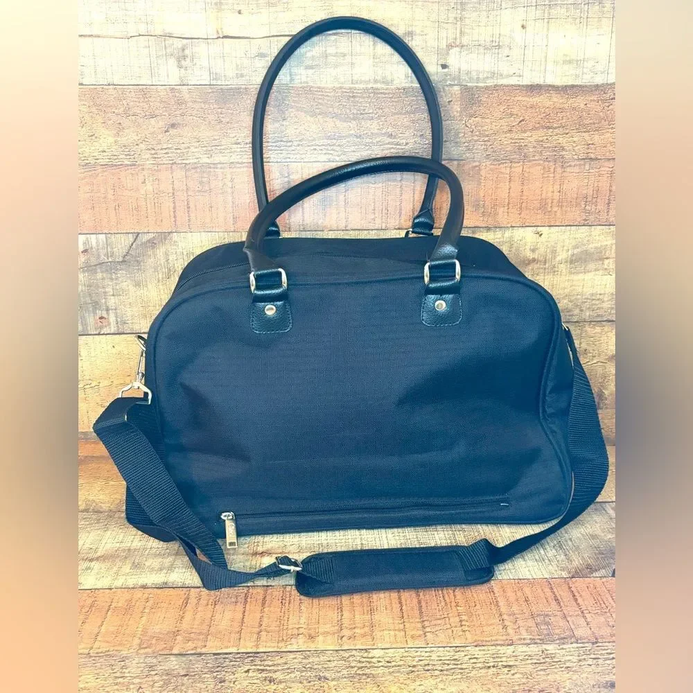 Ciao! Duffle Carry On Bag Black Structured Multiple Zippers Luggage Travel